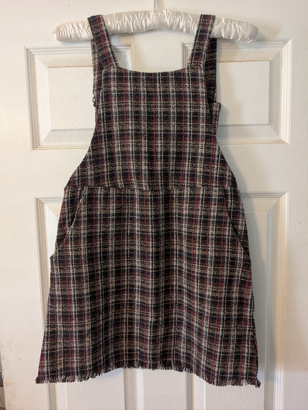 Sadie & Sage Plaid Tweed Overall Dress / Jumper - Size S